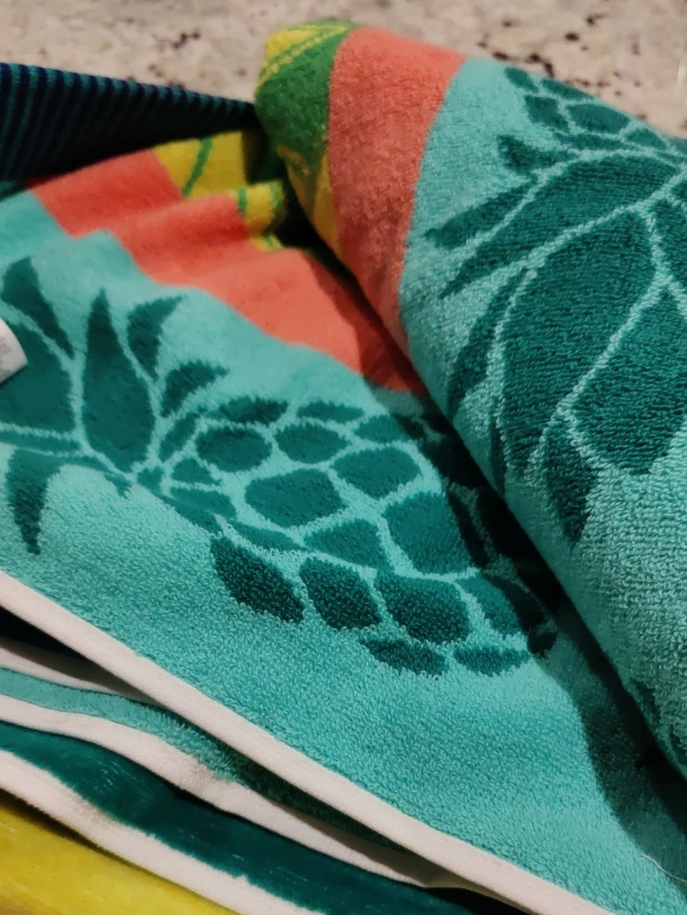 New!Welspun Beach Towel Santorini Birds Multicolor Cotton Summer Y2K Cottagecore